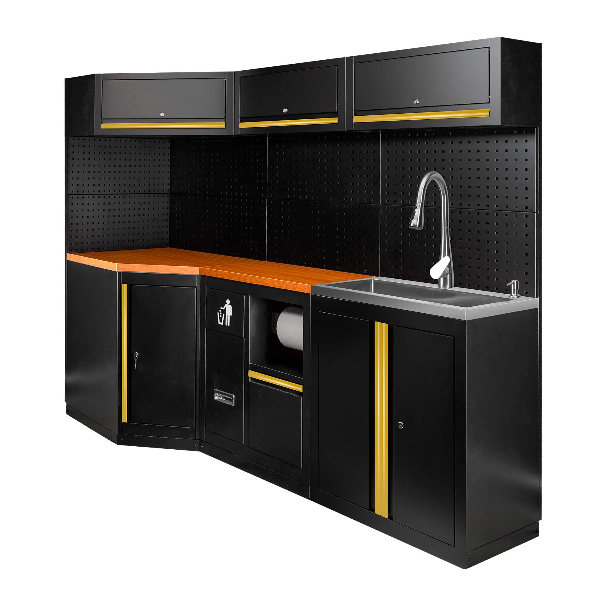 ENSEMBLE DE MEUBLES MODULAIRES (24 PCS) - EXTENSION AVEC REF.16492, REF.16493 ET REF.18103 - DORÉ