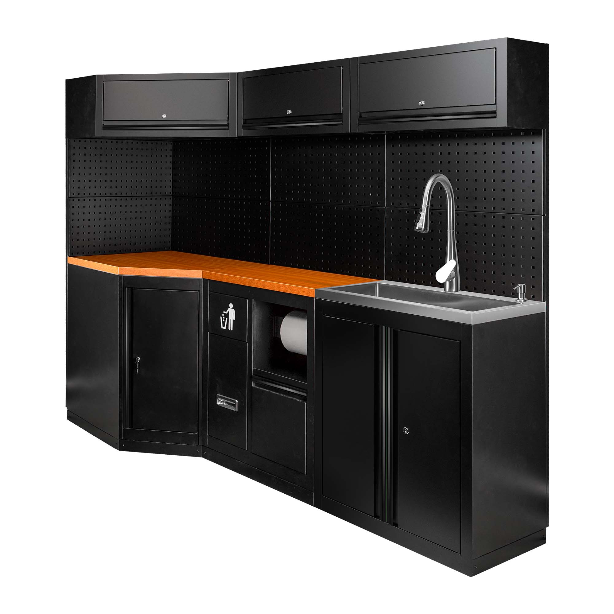 ENSEMBLE DE MEUBLES MODULAIRES (24 PCS) - EXTENSION AVEC REF.16492, REF.16493 ET REF.18103 - NOIR