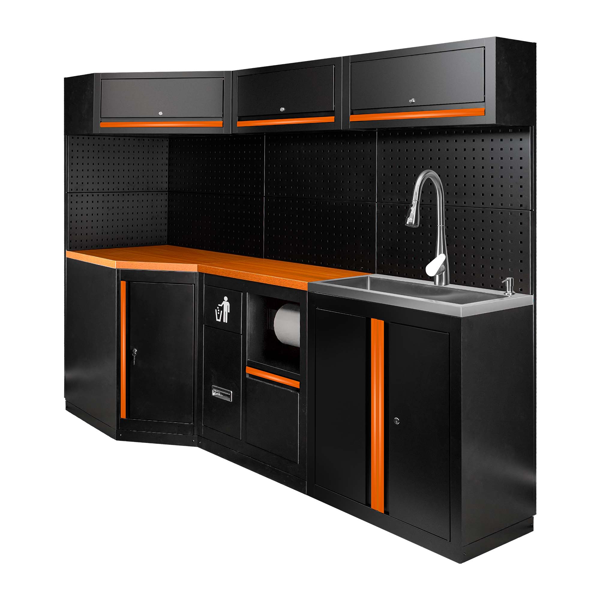 ENSEMBLE DE MEUBLES MODULAIRES (24 PCS) - EXTENSION AVEC REF.16492, REF.16493 ET REF.18103 - ORANGE
