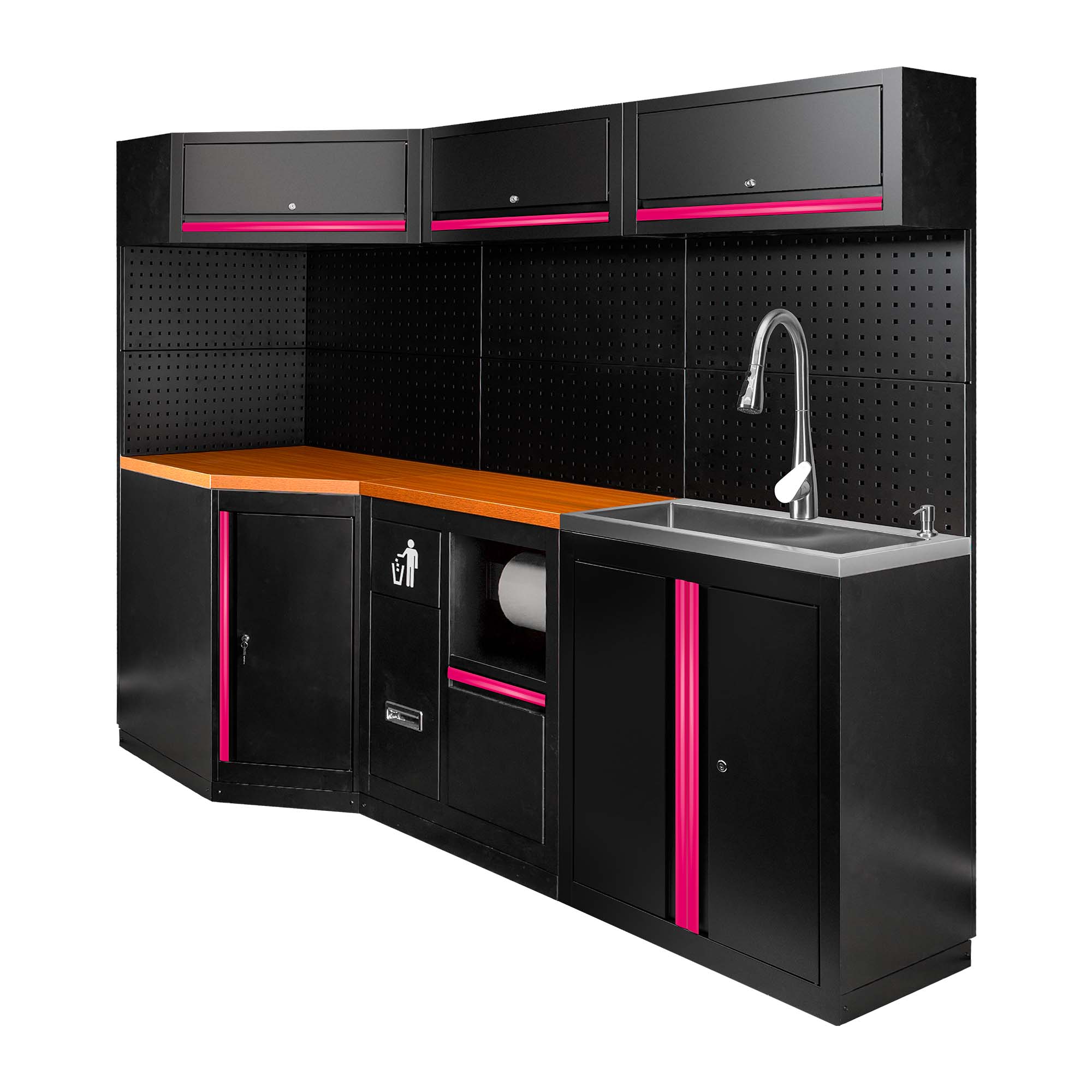 ENSEMBLE DE MEUBLES MODULAIRES (24 PCS) - EXTENSION AVEC REF.16492, REF.16493 ET REF.18103 - ROSE