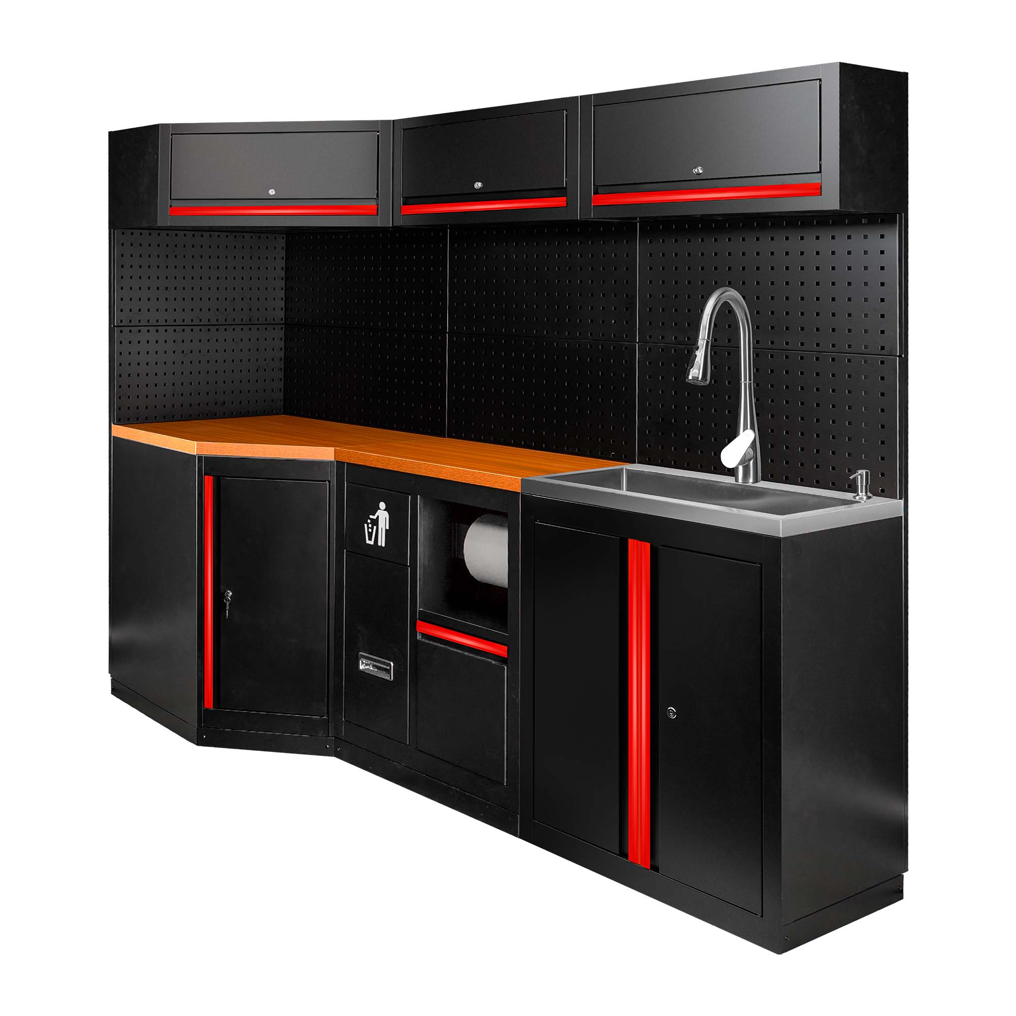 ENSEMBLE DE MEUBLES MODULAIRES (24 PCS) - EXTENSION AVEC REF.16492, REF.16493 ET REF.18103 - ROUGE