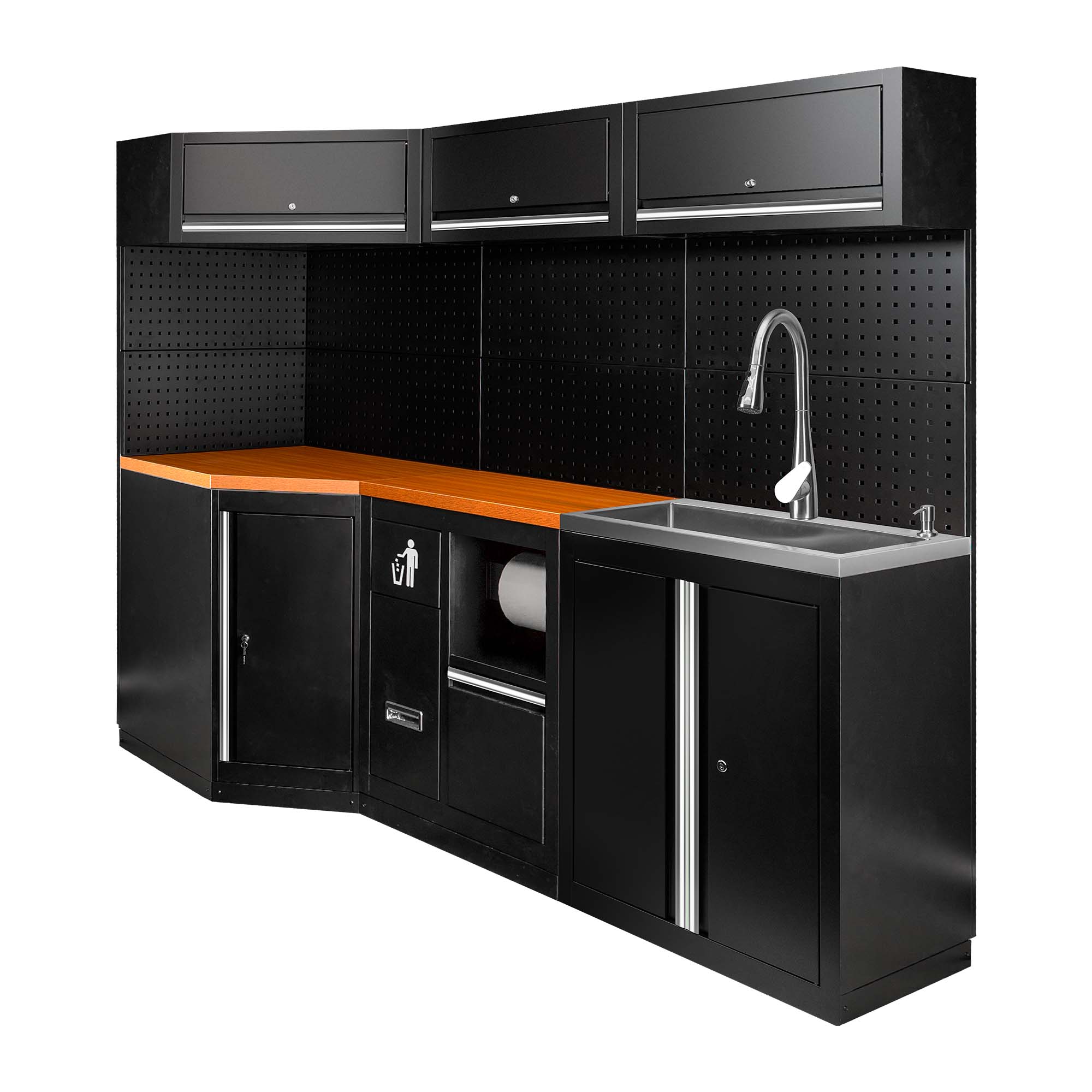 ENSEMBLE DE MEUBLES MODULAIRES (24 PCS) - EXTENSION AVEC REF.16492, REF.16493 ET REF.18103 - ARGENT
