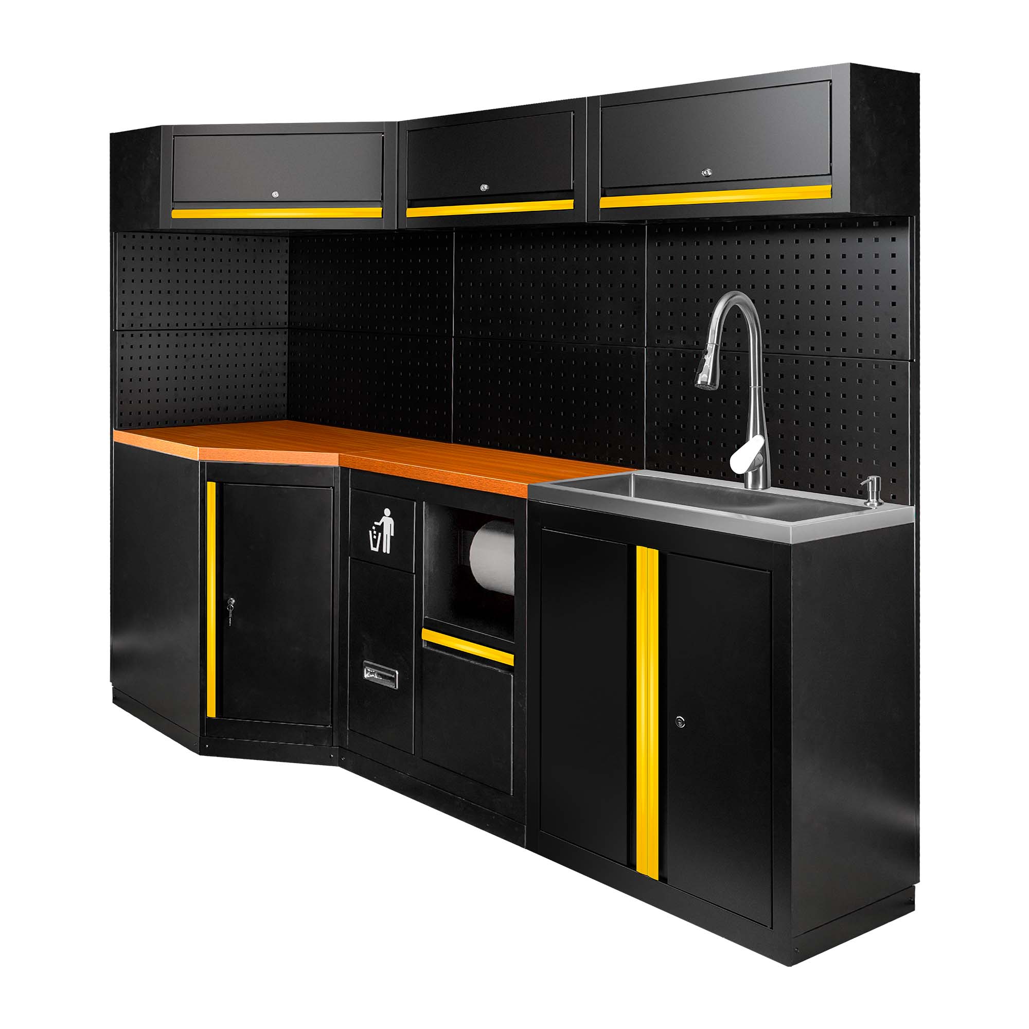 ENSEMBLE DE MEUBLES MODULAIRES (24 PCS) - EXTENSION AVEC REF.16492, REF.16493 ET REF.18103 - JAUNE