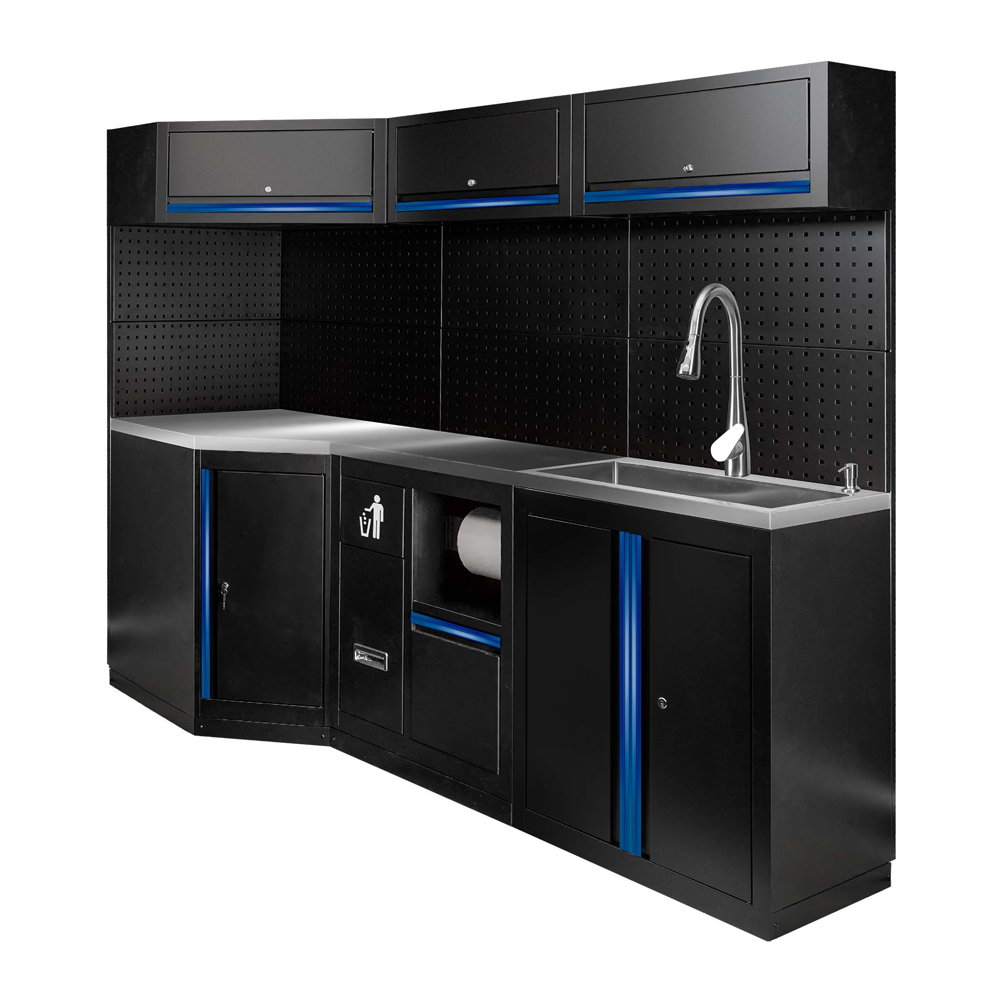 ENSEMBLE DE MEUBLES MODULAIRES (24 PCS) - EXTENSION AVEC REF.16492, REF.16493 ET REF.18103 - BLEU