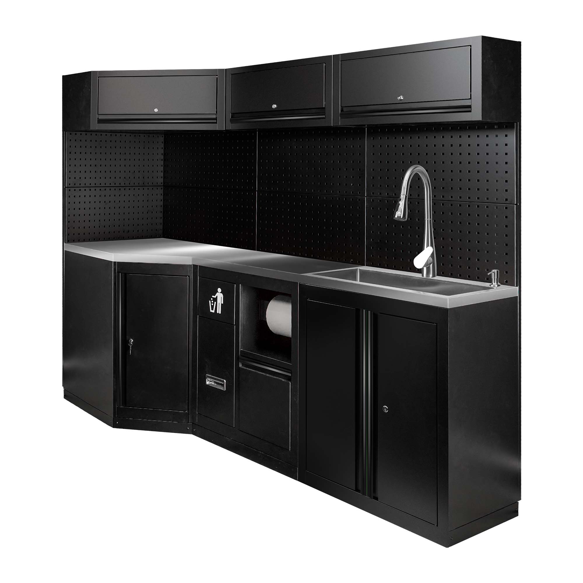 ENSEMBLE DE MEUBLES MODULAIRES (24 PCS) - EXTENSION AVEC REF.16492, REF.16493 ET REF.18103 - NOIR