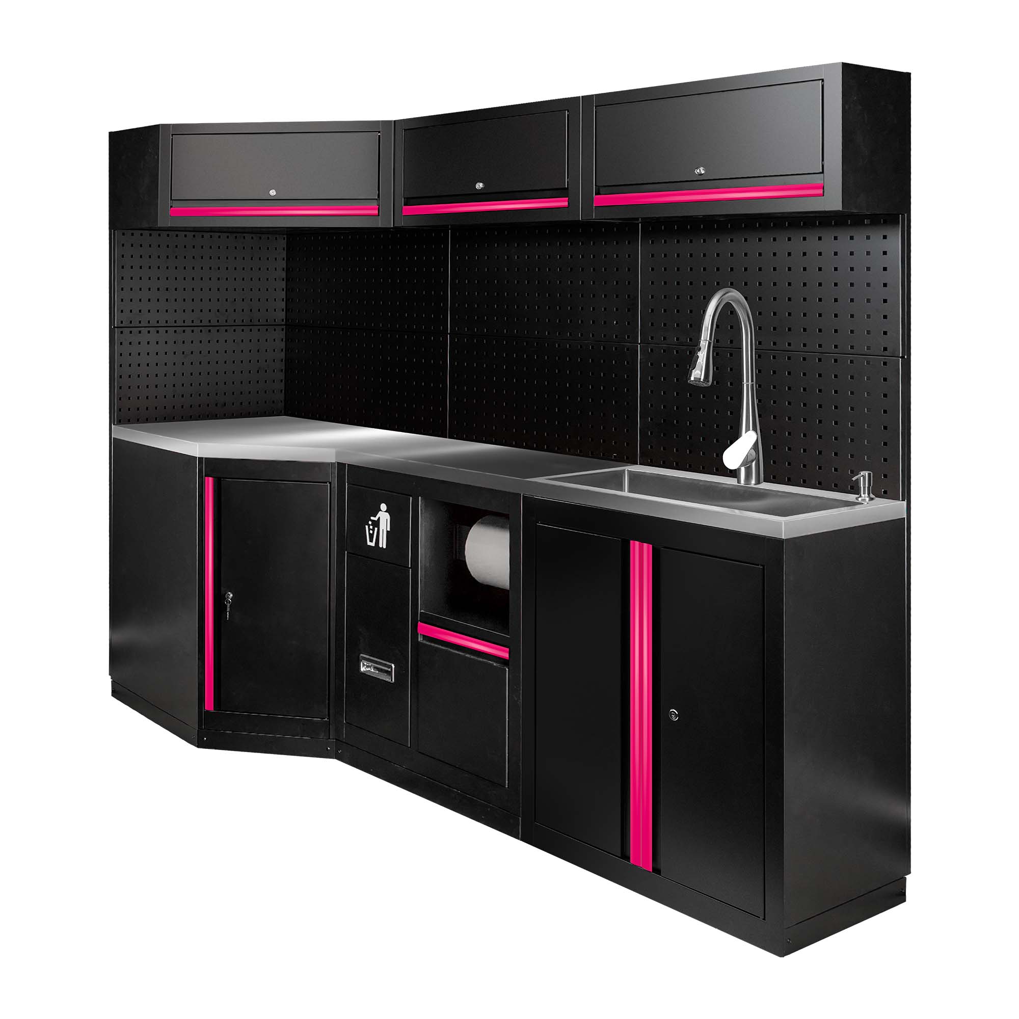 ENSEMBLE DE MEUBLES MODULAIRES (24 PCS) - EXTENSION AVEC REF.16492, REF.16493 ET REF.18103 - ROSE