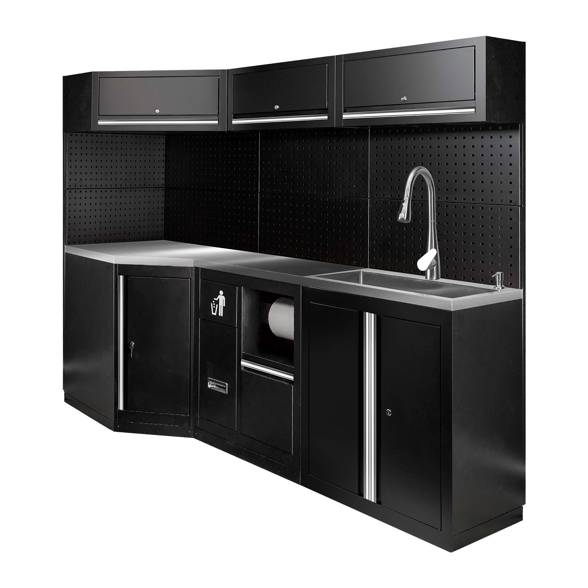 ENSEMBLE DE MEUBLES MODULAIRES (24 PCS) - EXTENSION AVEC REF.16492, REF.16493 ET REF.18103 - ARGENT