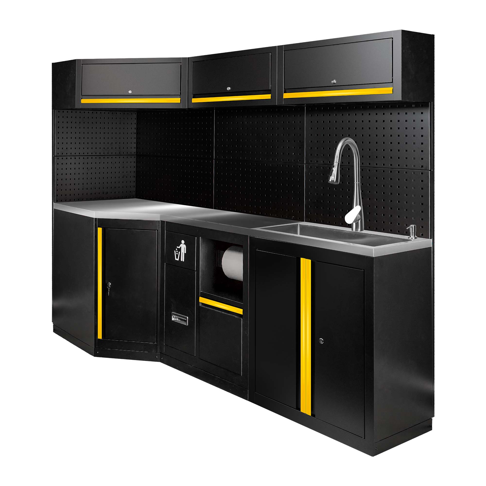 ENSEMBLE DE MEUBLES MODULAIRES (24 PCS) - EXTENSION AVEC REF.16492, REF.16493 ET REF.18103 - JAUNE