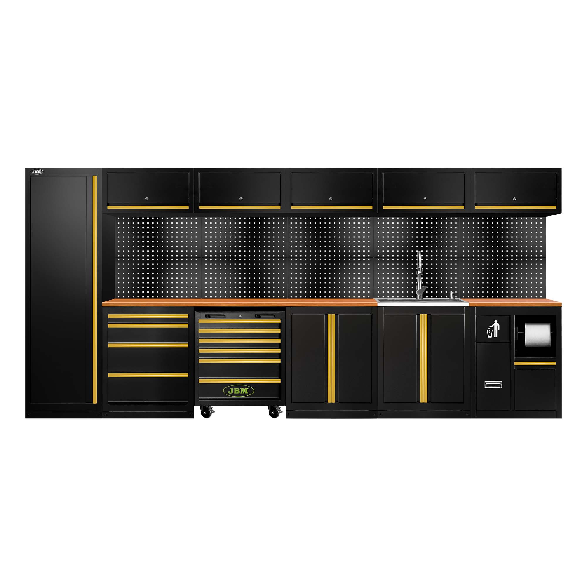 ENSEMBLE DE MEUBLES MODULAIRES (31 PCS) - EXTENSION AVEC SERIE446, REF.16493 ET REF.18103 - DORÉ