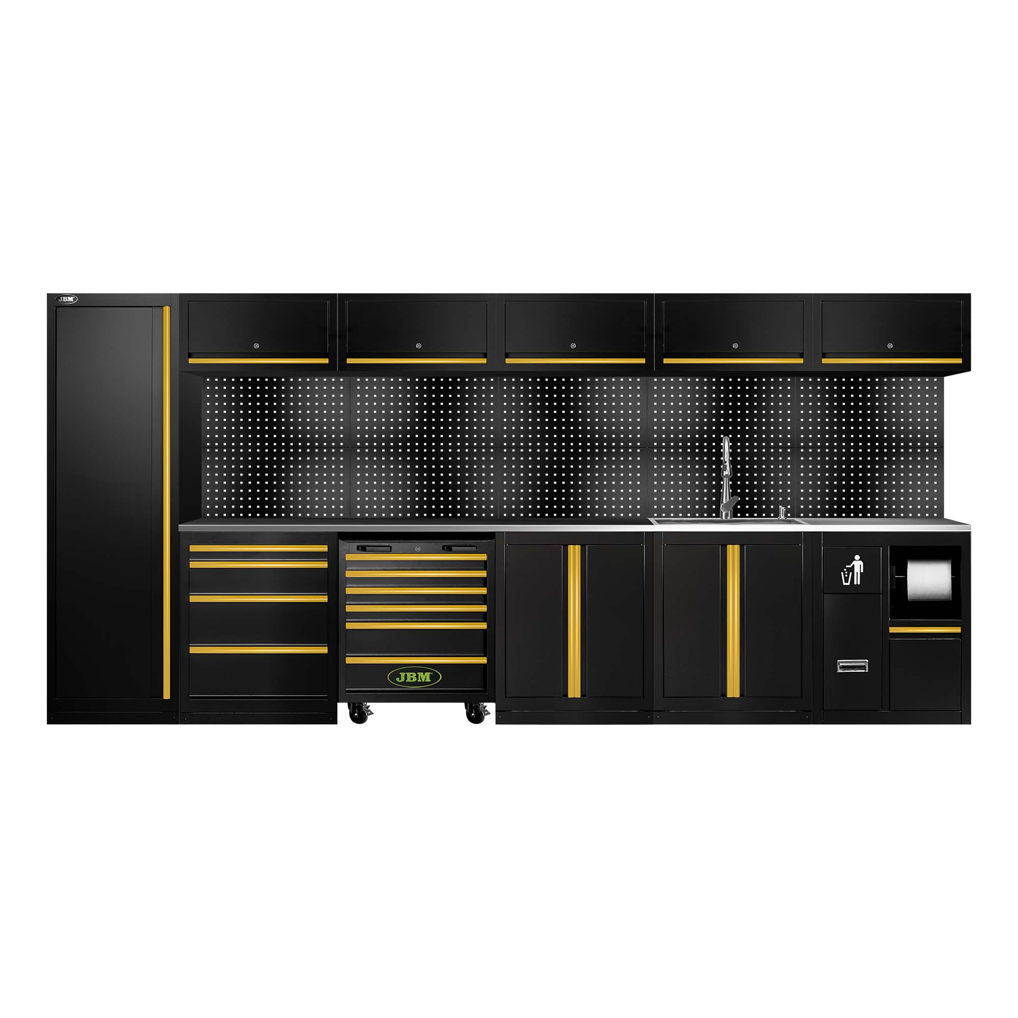ENSEMBLE DE MEUBLES MODULAIRES (31 PCS) - EXTENSION AVEC SERIE446, REF.16493 ET REF.18103 - DORÉ