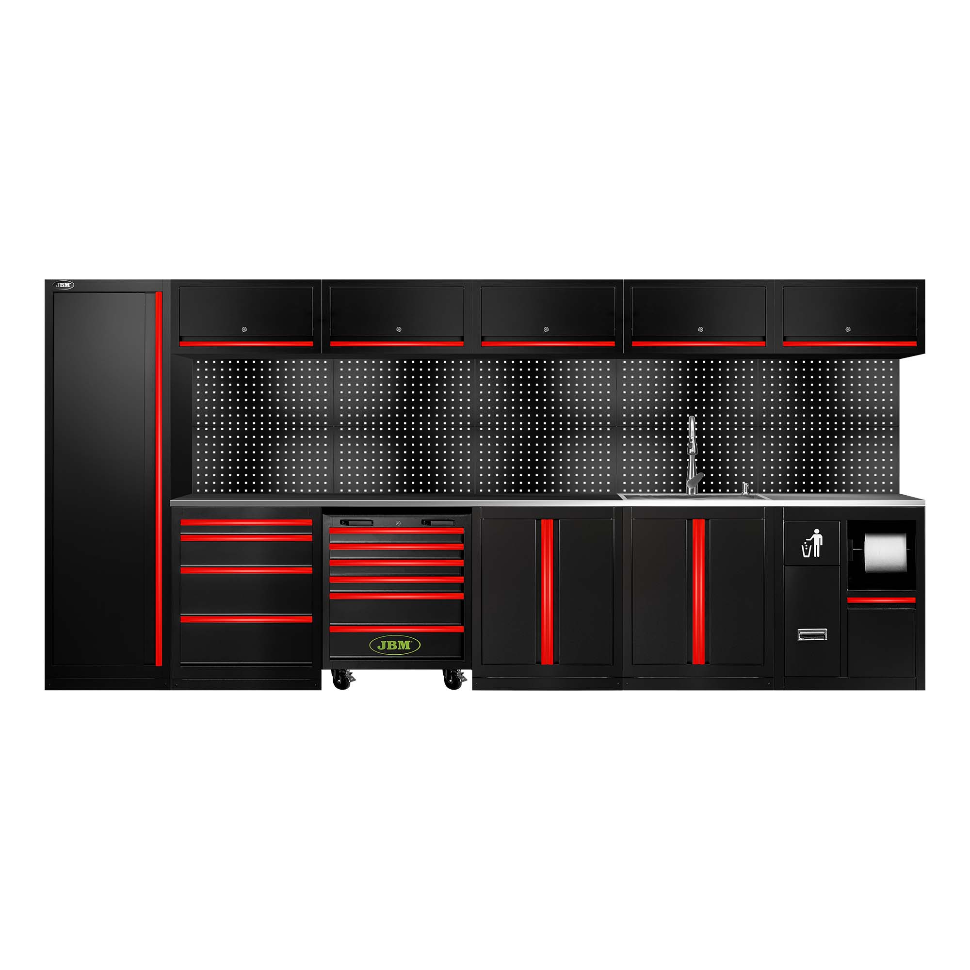 ENSEMBLE DE MEUBLES MODULAIRES (31 PCS) - EXTENSION AVEC SERIE446, REF.16493 ET REF.18103 - ROUGE