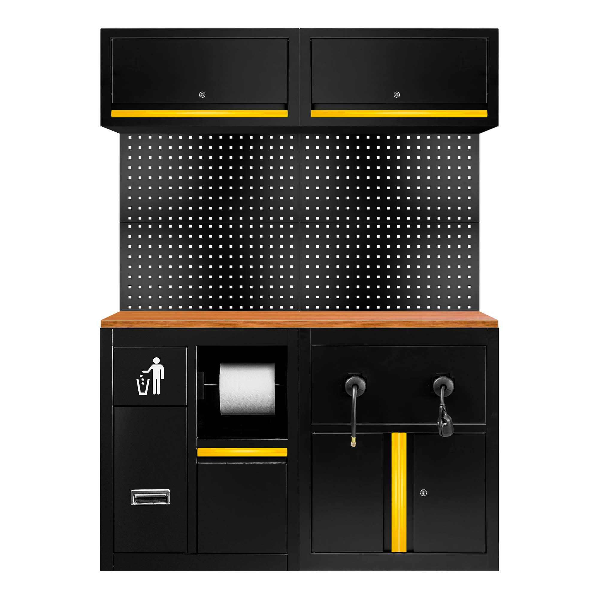 ENSEMBLE DE MEUBLES MODULAIRES (16 PCS) - EXTENSION AVEC RÉF.16493 ET RÉF.18403 - JAUNE