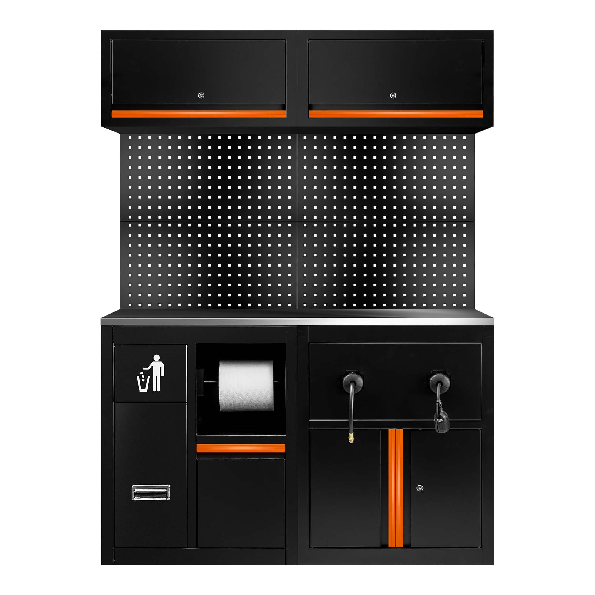 ENSEMBLE DE MEUBLES MODULAIRES (16 PCS) - EXTENSION AVEC RÉF.16493 ET RÉF.18403 - ORANGE
