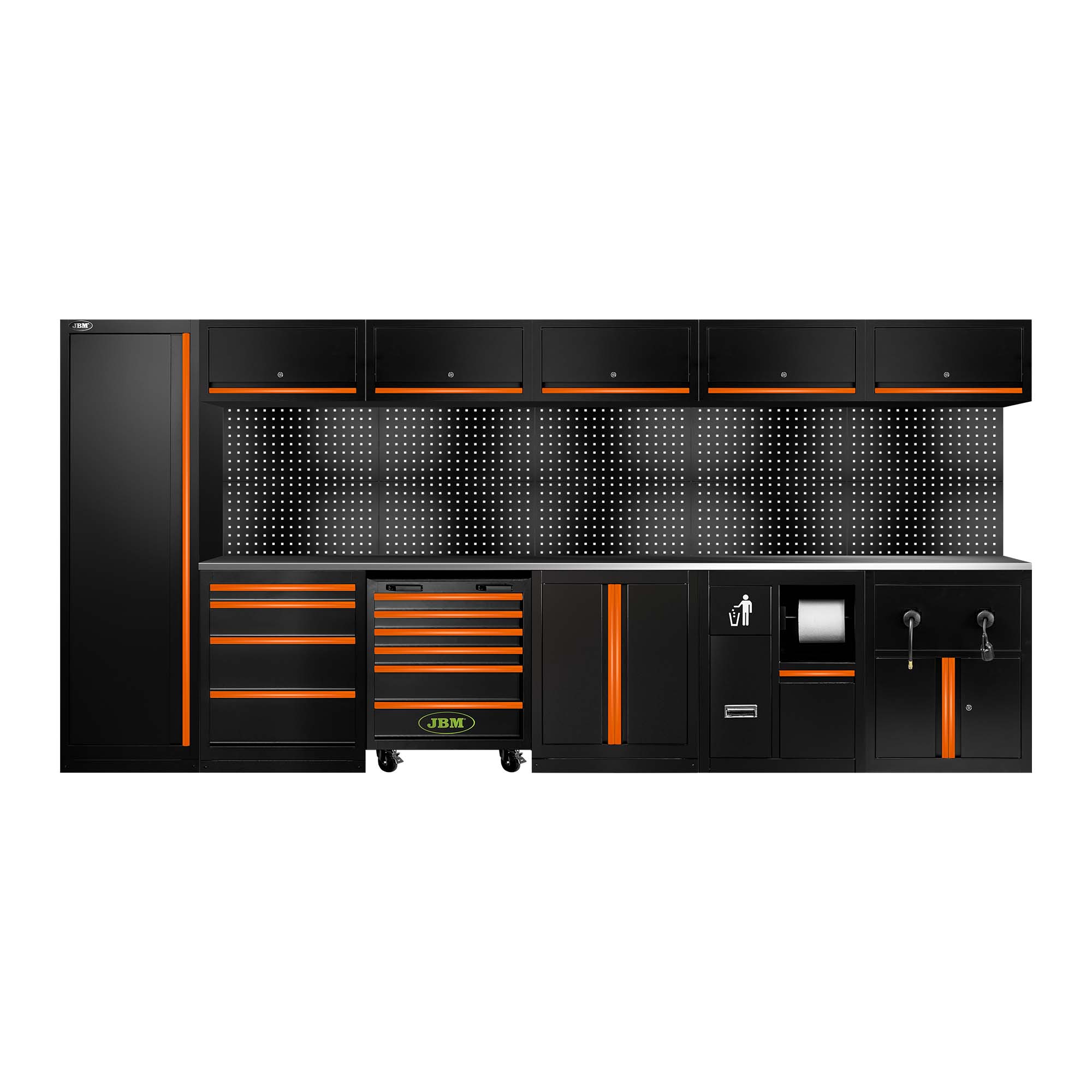 ENSEMBLE DE MEUBLES MODULAIRES (34 PCS) - EXTENSION AVEC SERIE588, RÉF.16493 ET RÉF.18403 - ORANGE