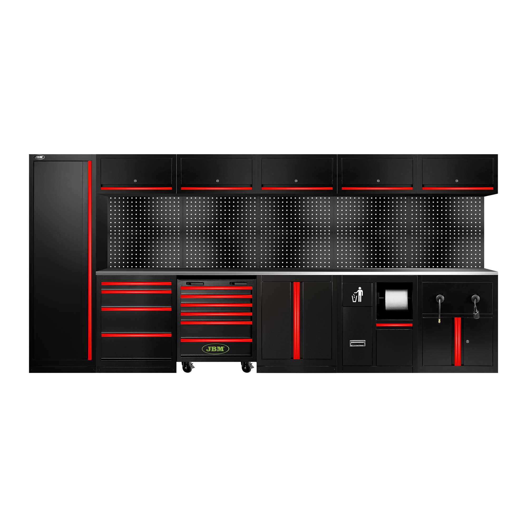 ENSEMBLE DE MEUBLES MODULAIRES (34 PCS) - EXTENSION AVEC SERIE588, RÉF.16493 ET RÉF.18403 - ROUGE